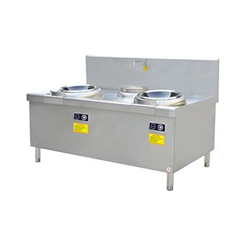 Double-Head Single-Warm Wok Induction Stove - Commercial