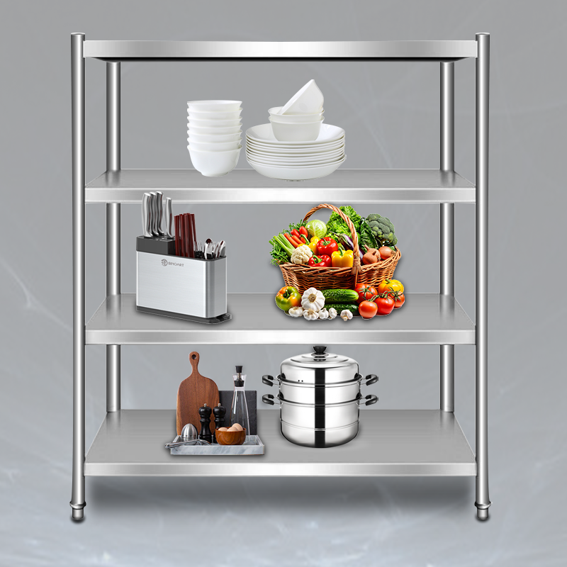Commercial 4-Tier Flat Shelf Rack