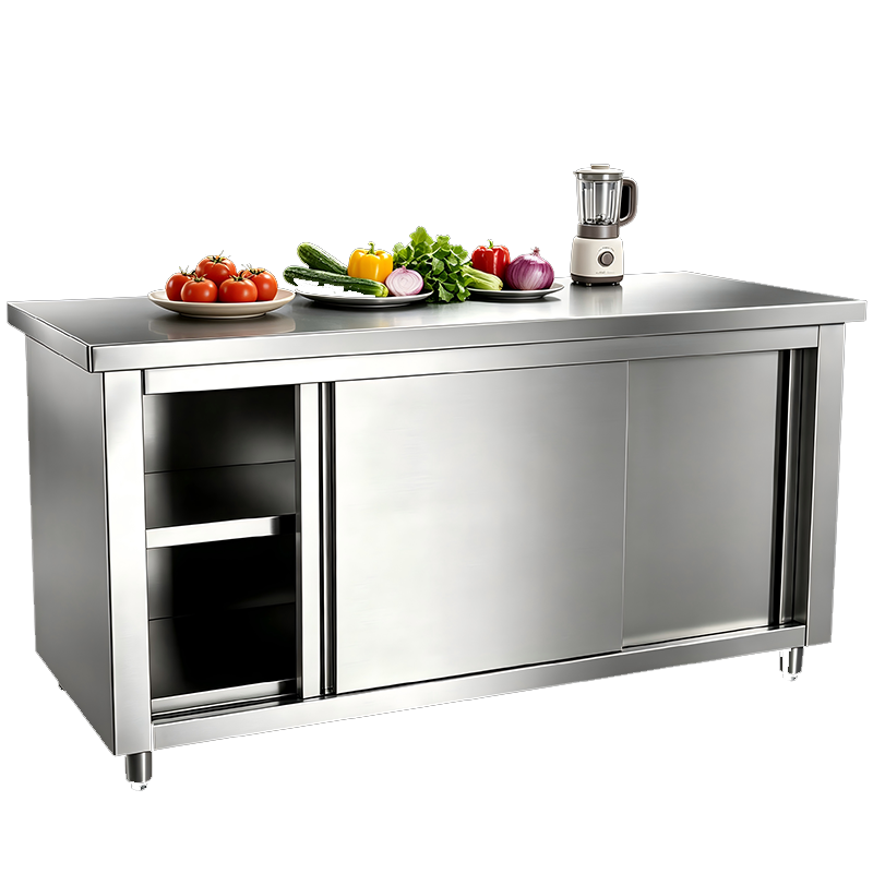 Commercial kitchen single and double worktops